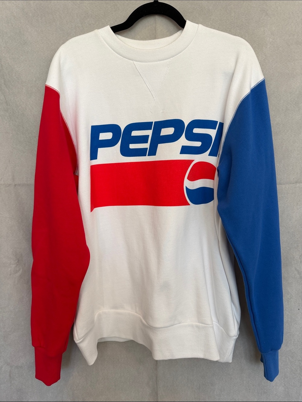💥 Limited Edition Pepsi Colorblock Pullover Sweatshirt in White, Red & Blue
